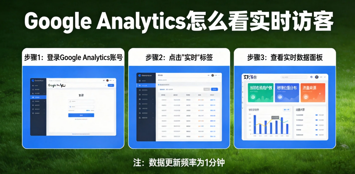 Google Analytics怎么看实时访客？5步教你掌握网站流量动态